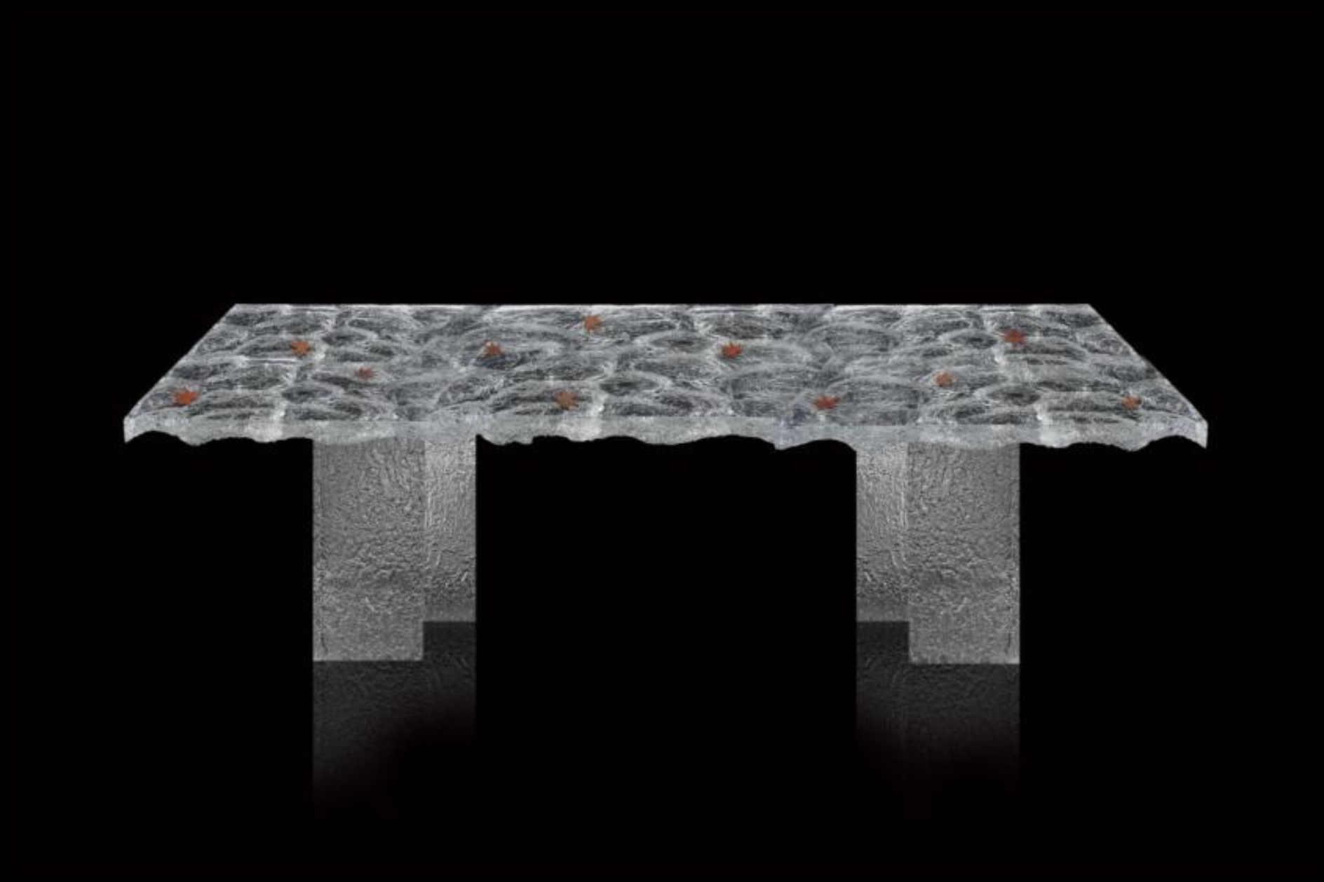 Acrylic furniture component with clear sculptural form