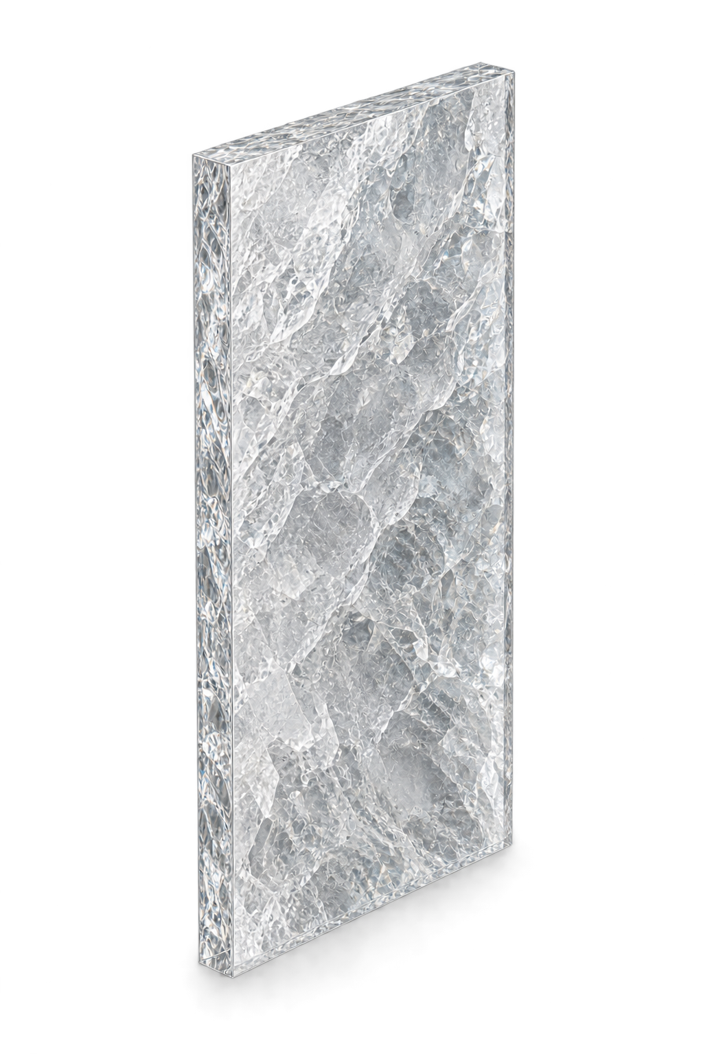 Ripple acrylic material panel with embedded leaves