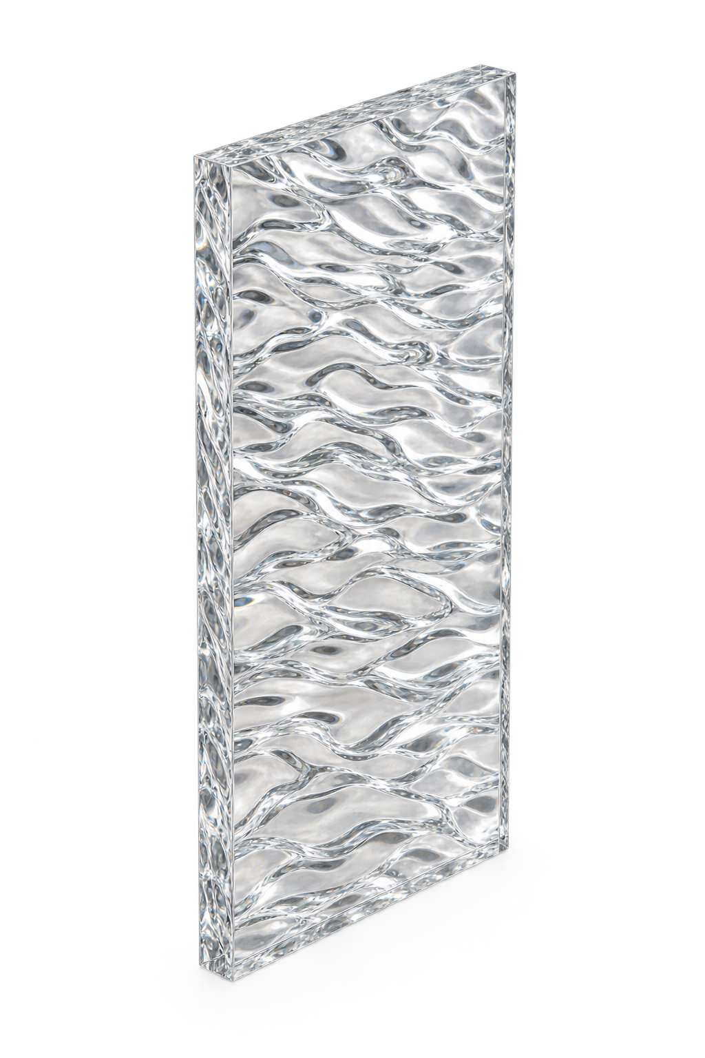 Sonic acrylic material panel with layered translucent texture