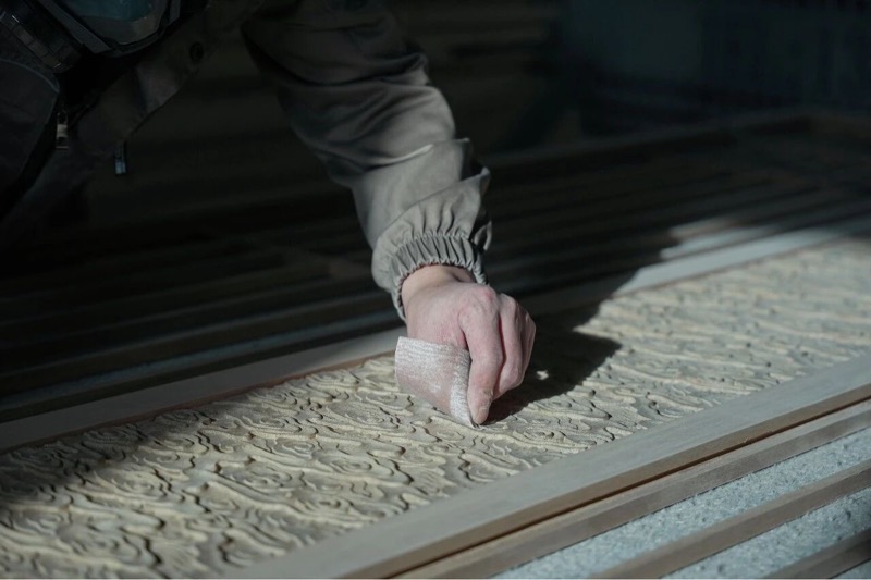 Handmade furniture surface detail