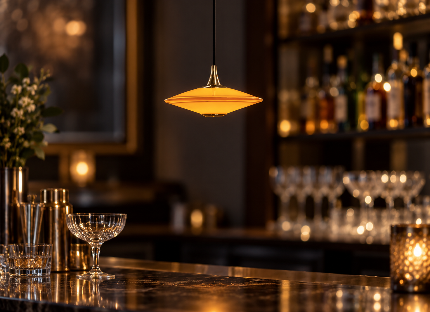 Close view of a pendant light detail