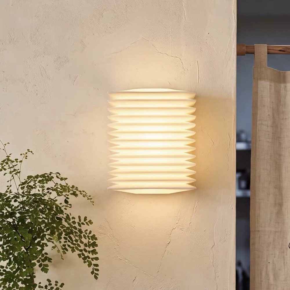 LumaFold Pleated Wall Light, in a warm interior