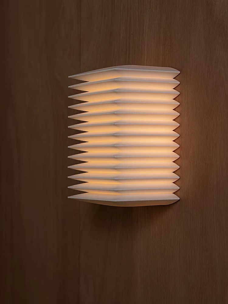 LumaFold Pleated Wall Light, angled view