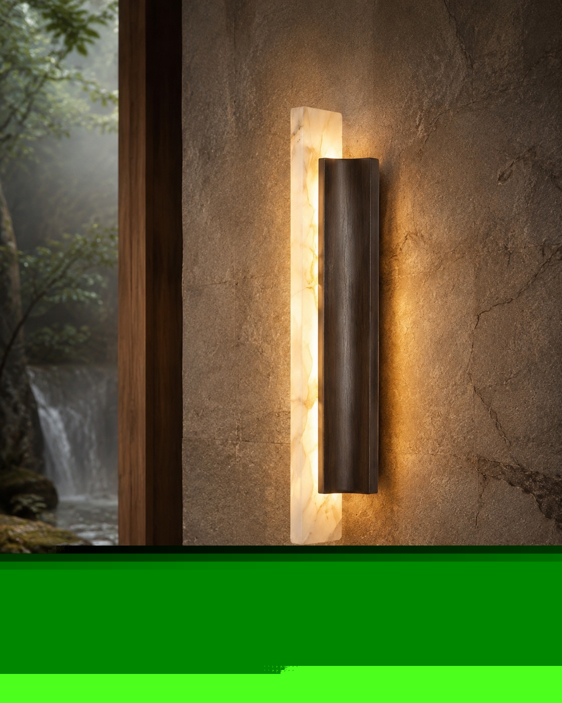 Cloudstone Halo Wall Light in a secluded forest retreat
