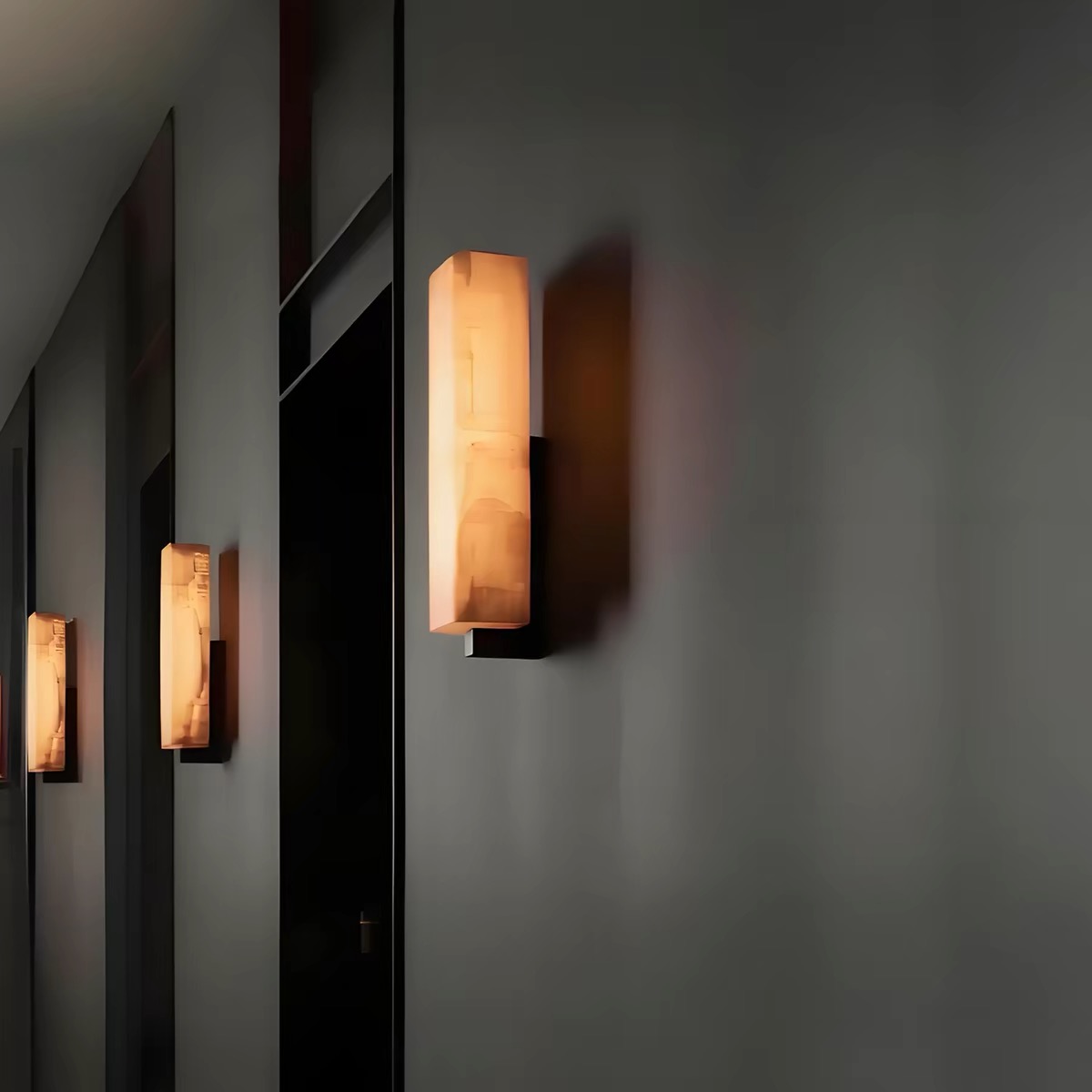 Aureum wall light illuminated