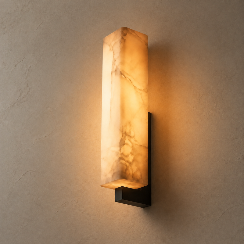 Aureum wall light and iron mounting detail