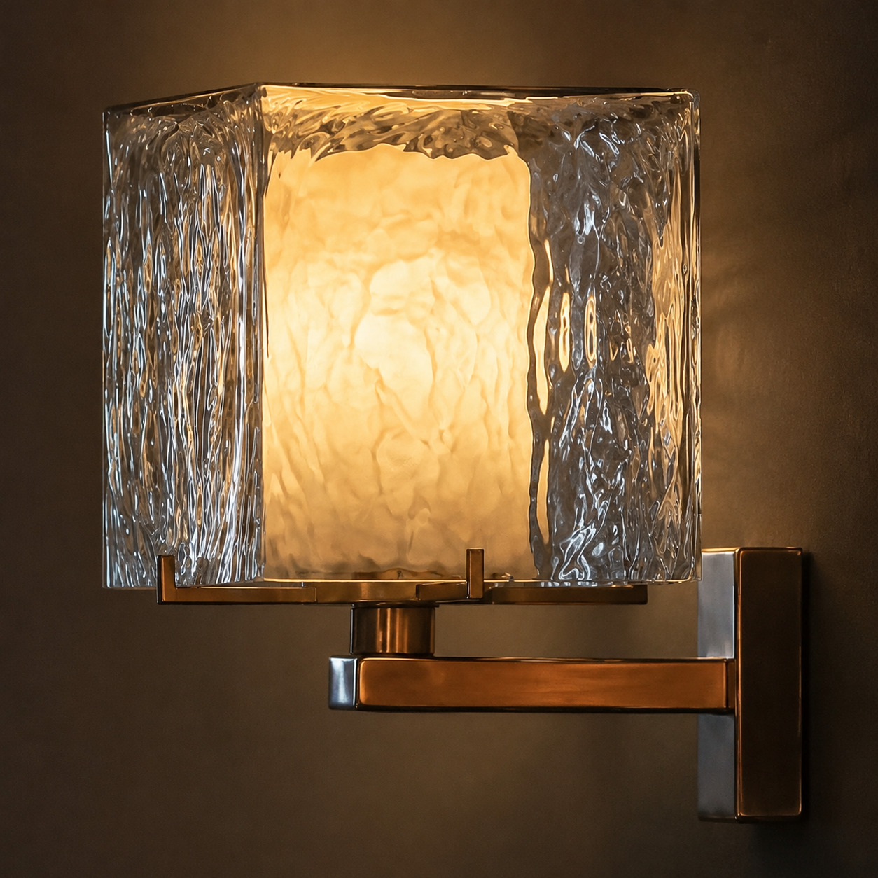 Close-up of Aurelia's rippled glass shade