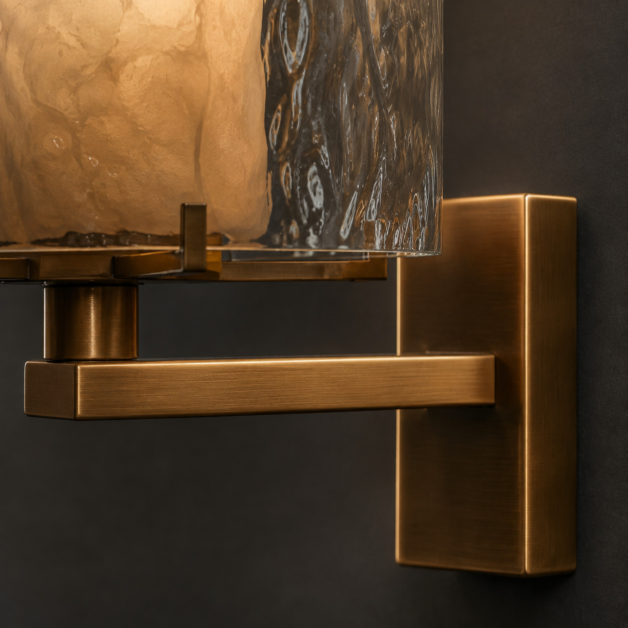 Close-up of Aurelia's antique-gold metalwork