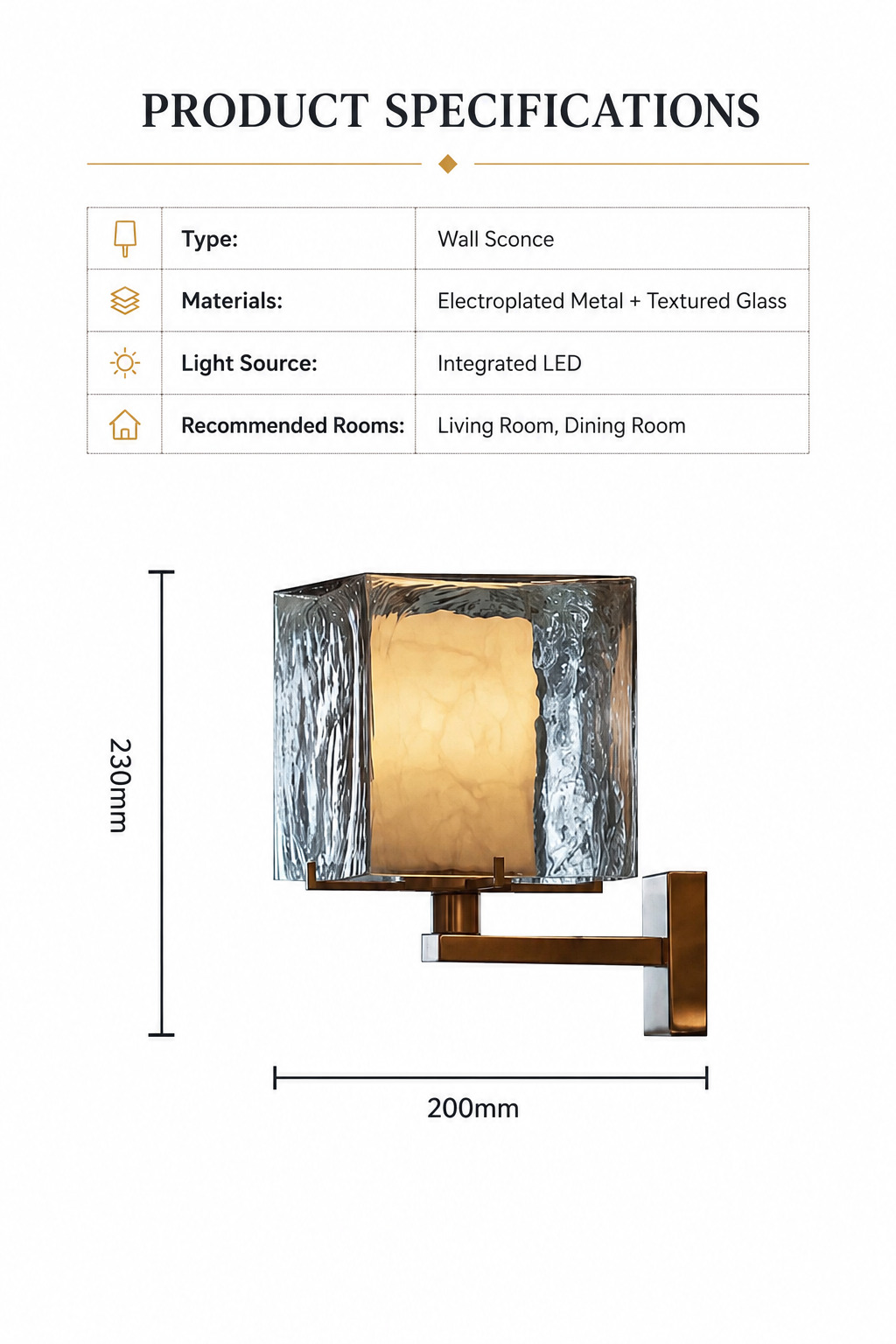 Aurelia Wall Sconce dimensions and specifications