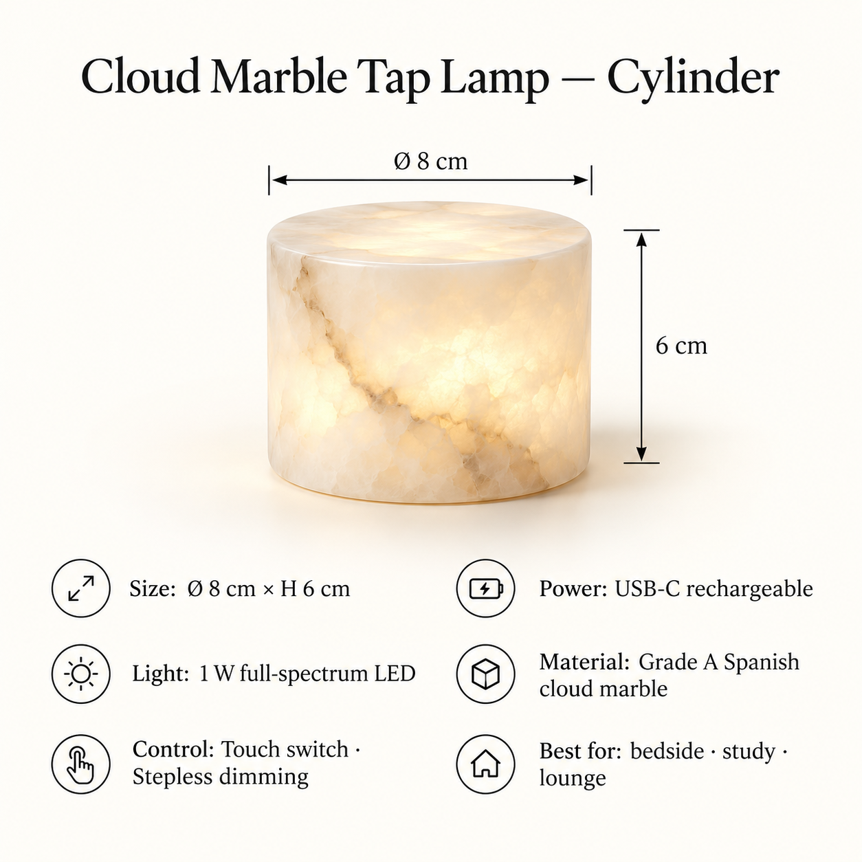 Cylinder lamp dimensions and specifications