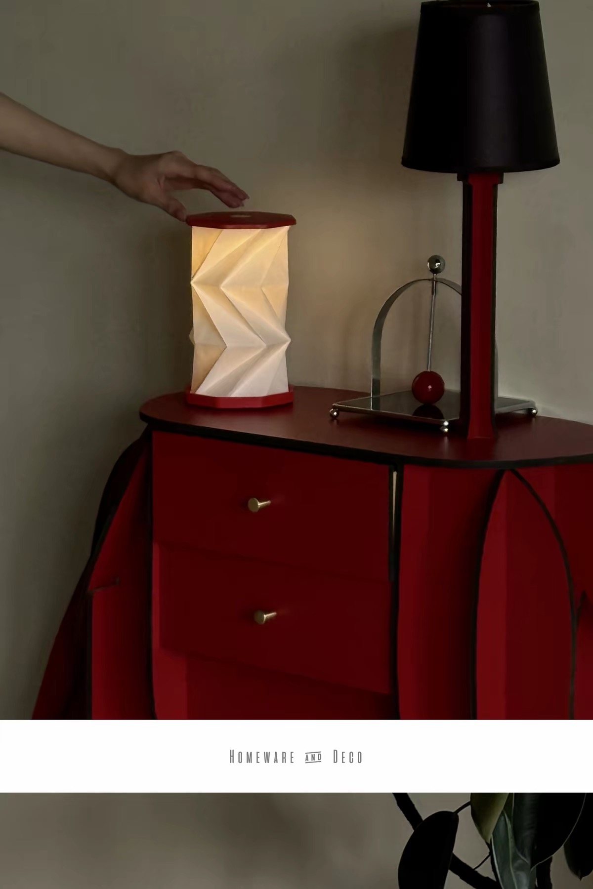 Ori Fold lamp in a reading corner