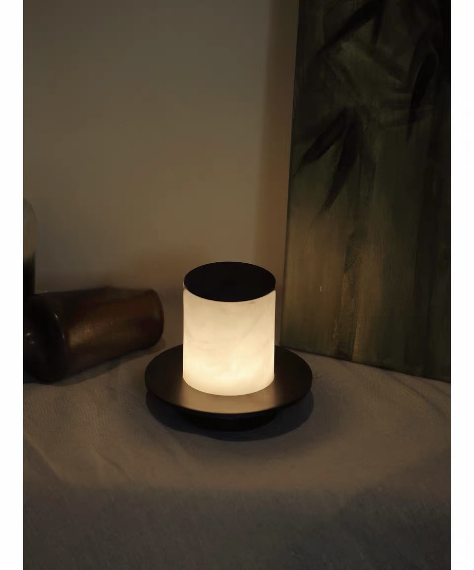 Halo Veil lamp casting a warm ambient glow