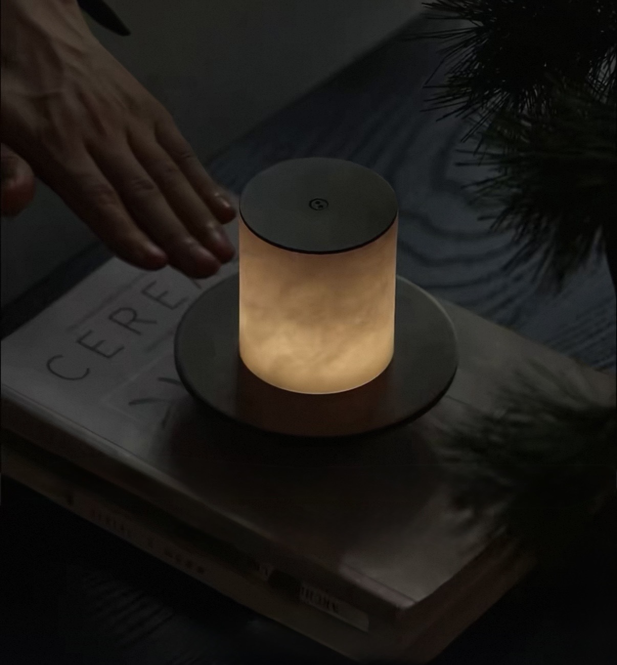 Halo Veil Spanish Marble Table Lamp product display