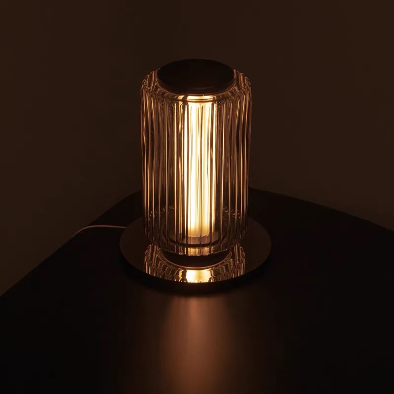 Column Ribbed Glass Floor Lamp — view 6