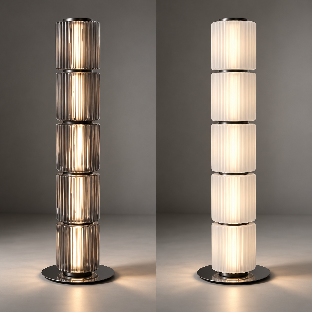 Column Ribbed Glass Floor Lamp — view 10