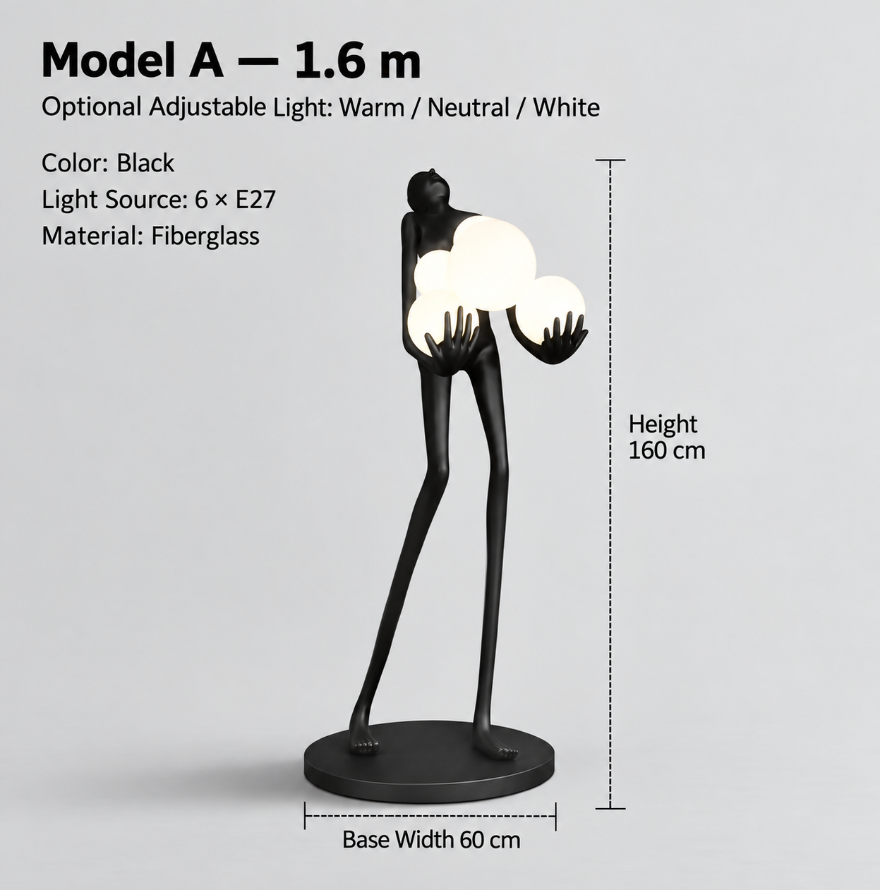 Atlas Figure Sculpture Floor Lamp — view 1