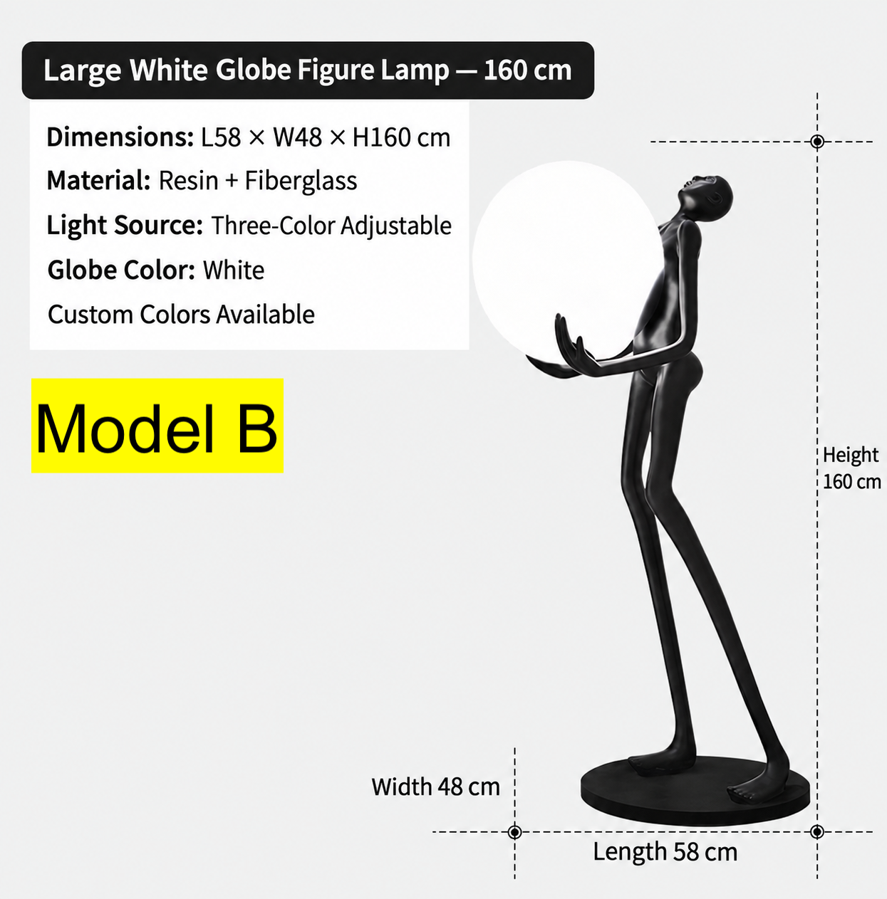 Atlas Figure Sculpture Floor Lamp — view 2