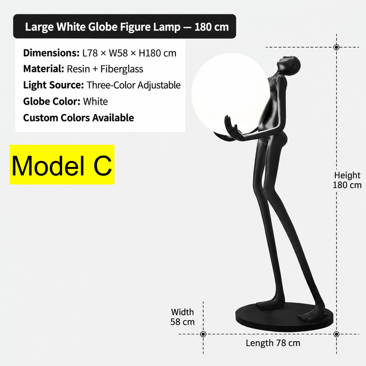 Atlas Figure Sculpture Floor Lamp — view 3