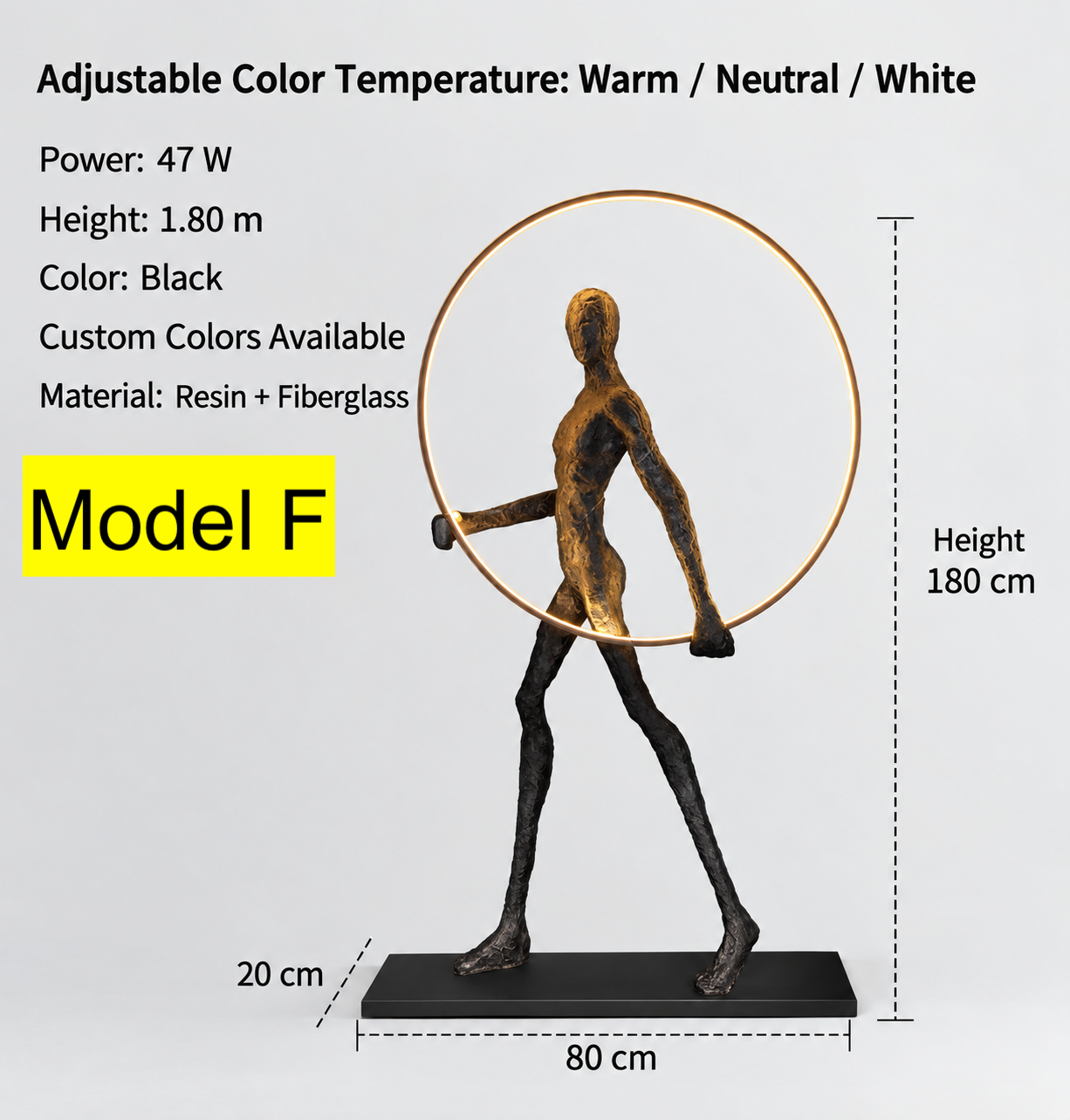 Atlas Figure Sculpture Floor Lamp — view 6